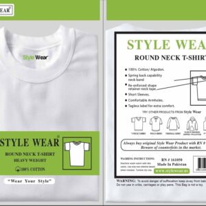 Style Wear Men's Casual Crew Neck T-Shirt, White