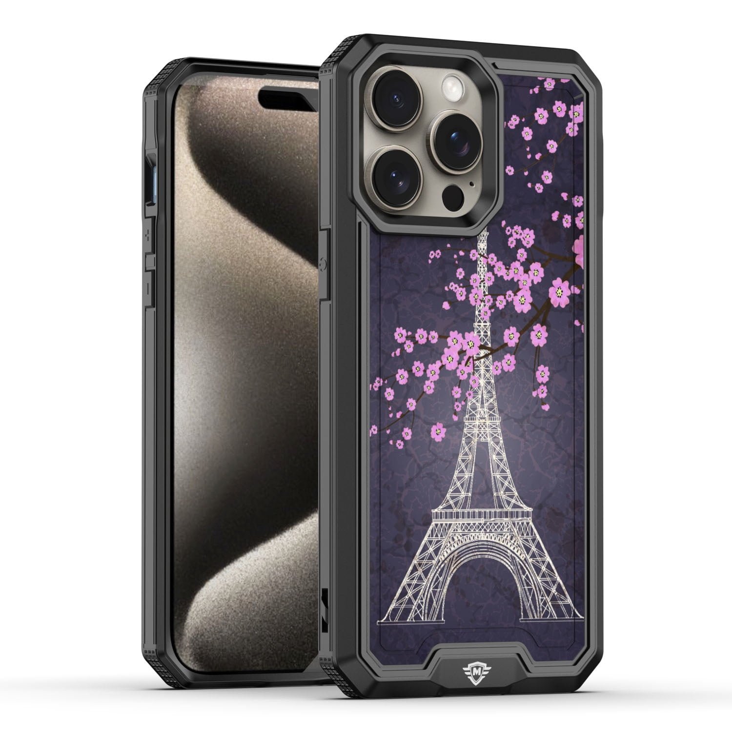 Shop For iPhone 15 PRO Case Print Design Fused Hybrid Phone Cover + 2 Tempered Glass