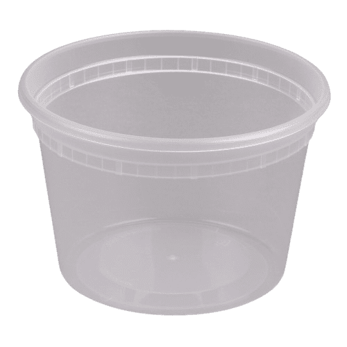 Shop Rise Heavy Duty 16 oz. Microwavable Translucent Plastic Deli Container - 240/Case