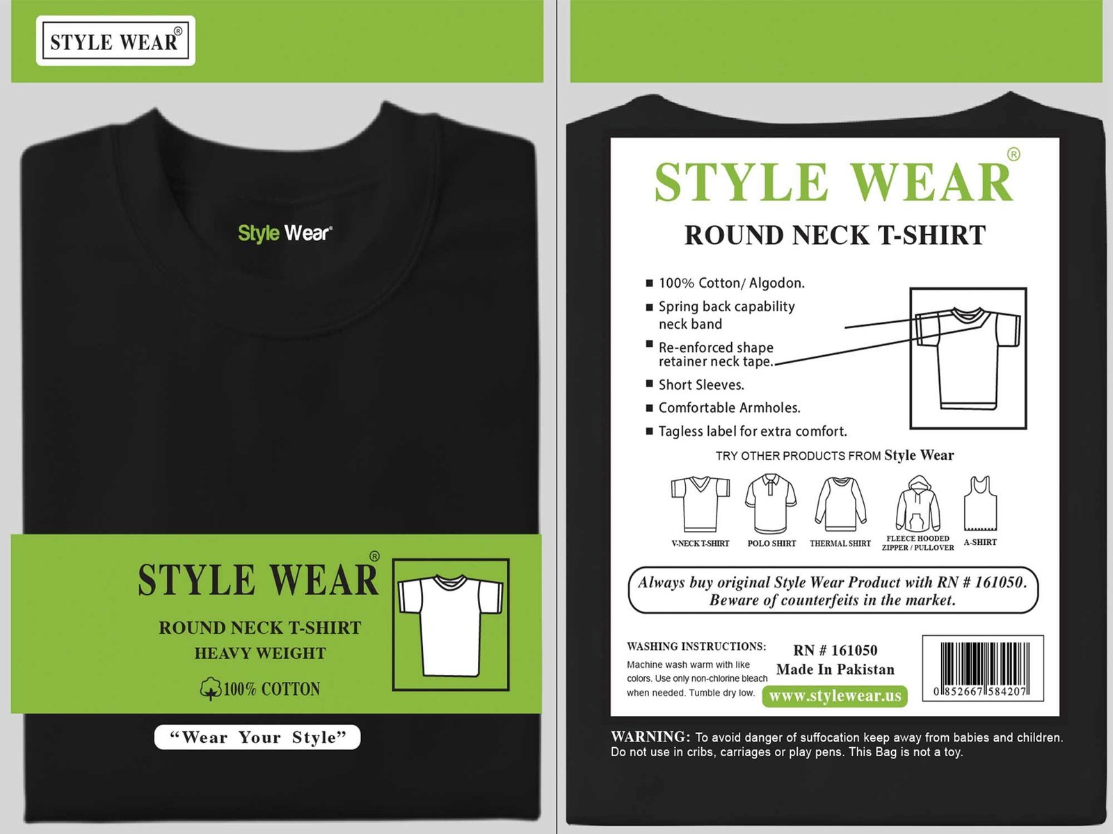 2905418c-810a-4e80-ac9a-85f70af8ff48.297e9c7061158496126d540b255a73d8.jpeg Style Wear Round Neck Black T- Shirt Size S