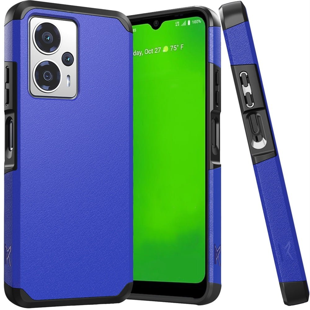 [PolyBag] For Cricket Outlast 5G 2024 Tough Strong Hybrid (Magnet Mount Friendly) - Classic Blue
