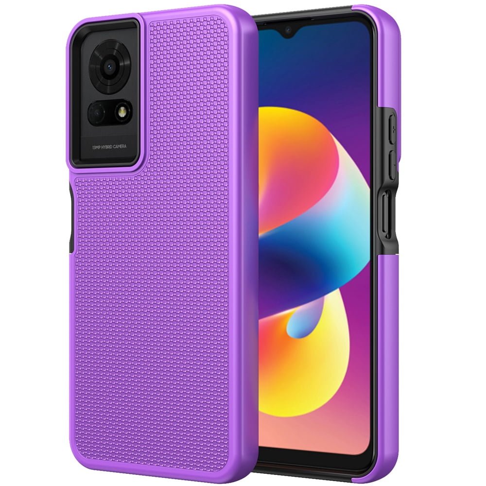 Shop For TCL 50 LE Texturized Dotted Design Hybrid Case - Dark Purple