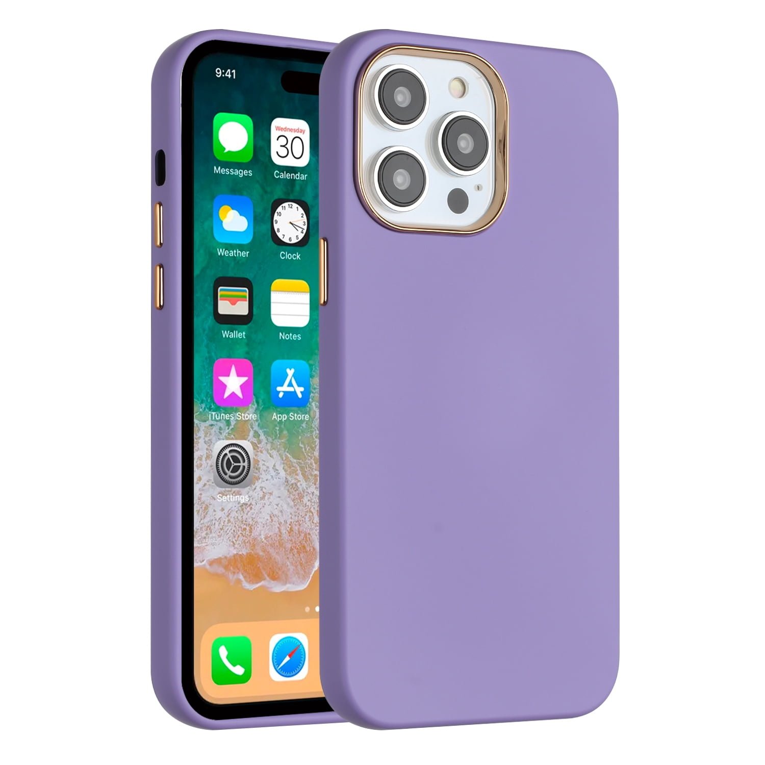 Shop For iPhone 15 Pro Max Case Premium Cover w/ Chrome buttons + 2 Screen Protectors