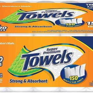 2 Pack Super Premium 2-Ply Paper Towels (15 Rolls, 146 Sheets per Roll)