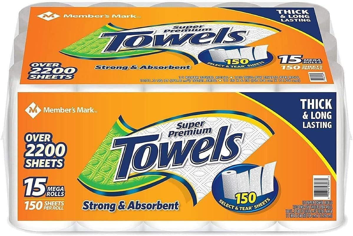 55dfa661-0cf7-465c-8dc0-82639abab3bd.d6f2c7ada880e2f5bf3a52f2cab74da2.jpeg 2 Pack Super Premium 2-Ply Paper Towels (15 Rolls, 146 Sheets per Roll)
