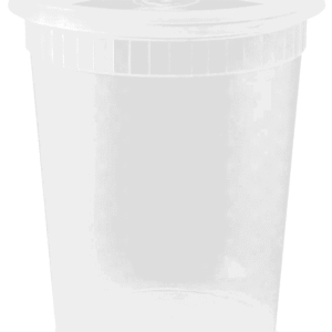 Shop Rise Heavy Duty 32 oz. Microwavable Translucent Plastic Deli Container and Lid Combo Pack - 240/Case