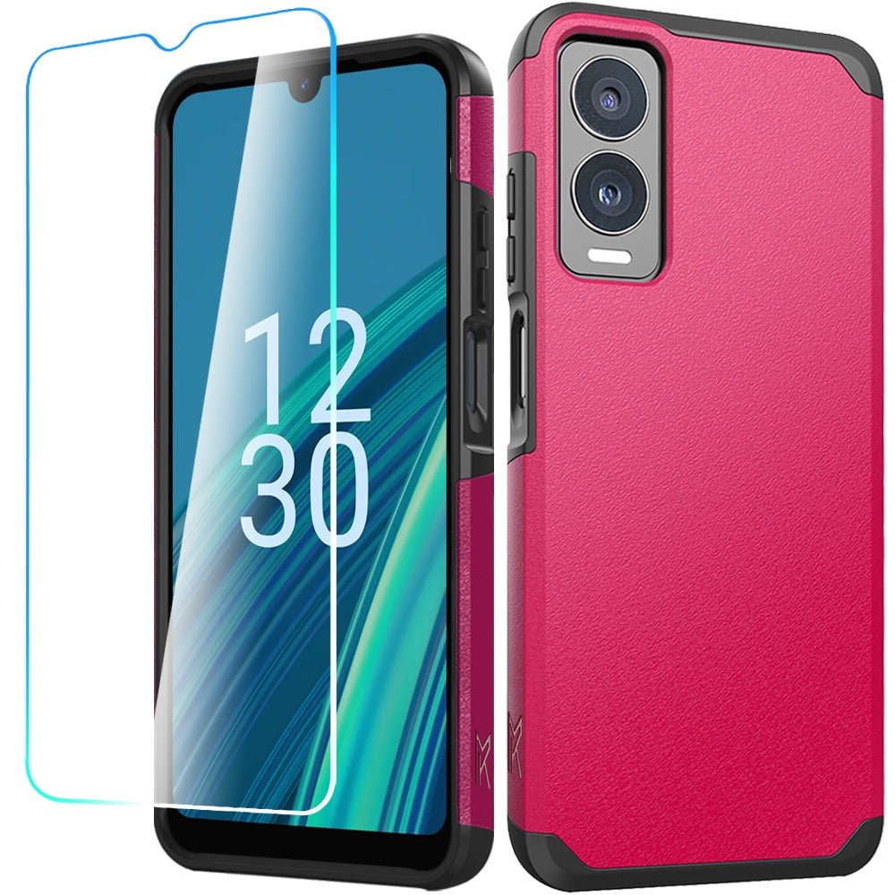 Shop For Cricket Debut S3 Tough Strong Hybrid + Tempered Glass - Hot Pink