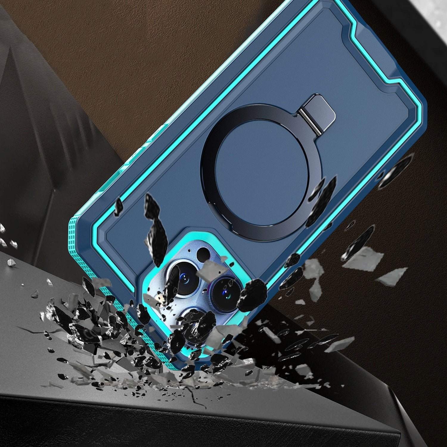 Shop For iPhone 14 PRO MAX 6.7 in. Case Magnetic Circle with Stand Fused Hybrid Cover