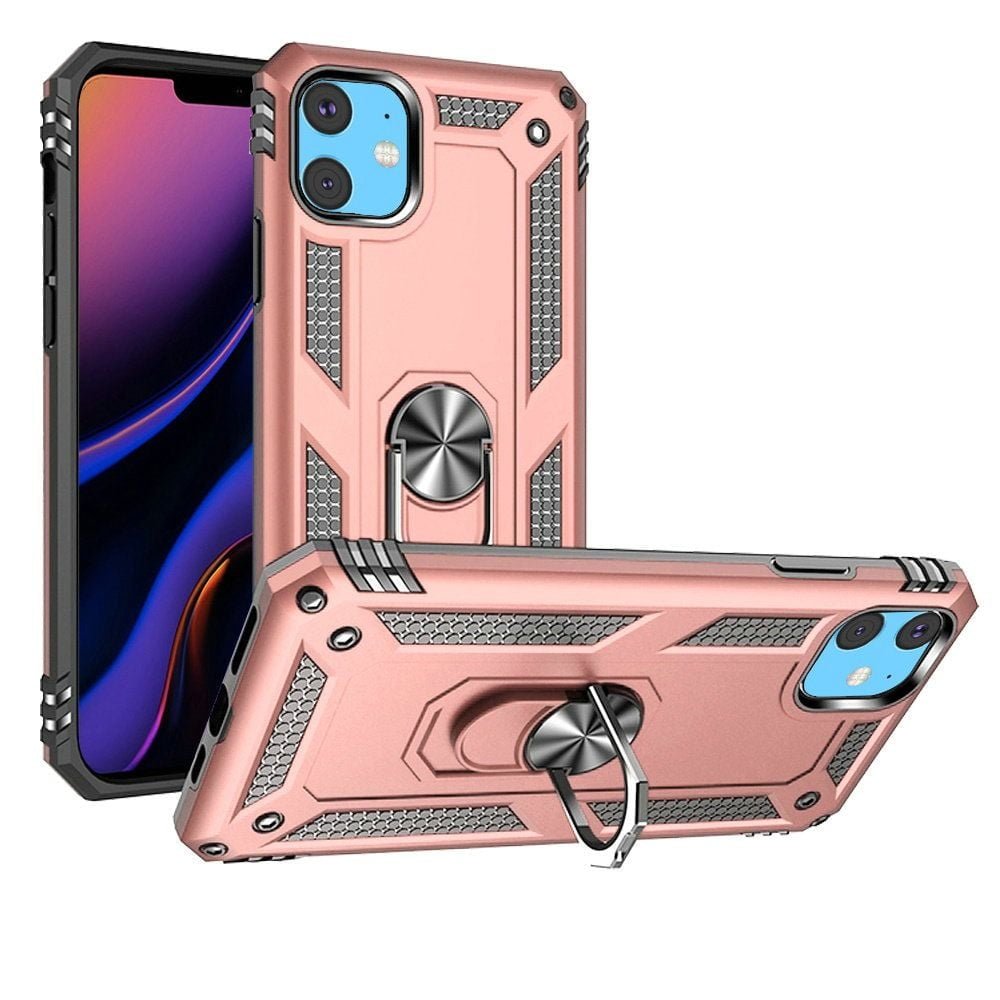 Shop GSA Ring Magnetic Kickstand Hybrid Case Cover For iPhone 15 - Rose Gold