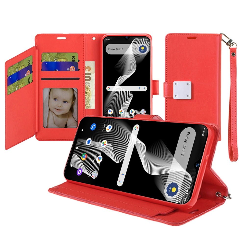 Debut S3 Red Wallet Case - ID Card & Phone Protection
