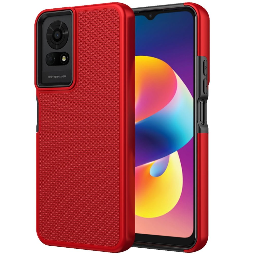 Shop For TCL 50 LE Texturized Dotted Design Hybrid Case - Red