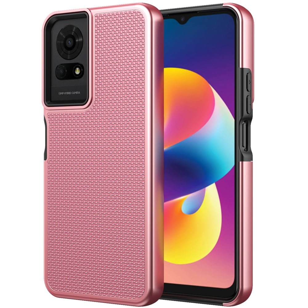 Shop For TCL 50 LE Texturized Dotted Design Hybrid Case - Rose Gold
