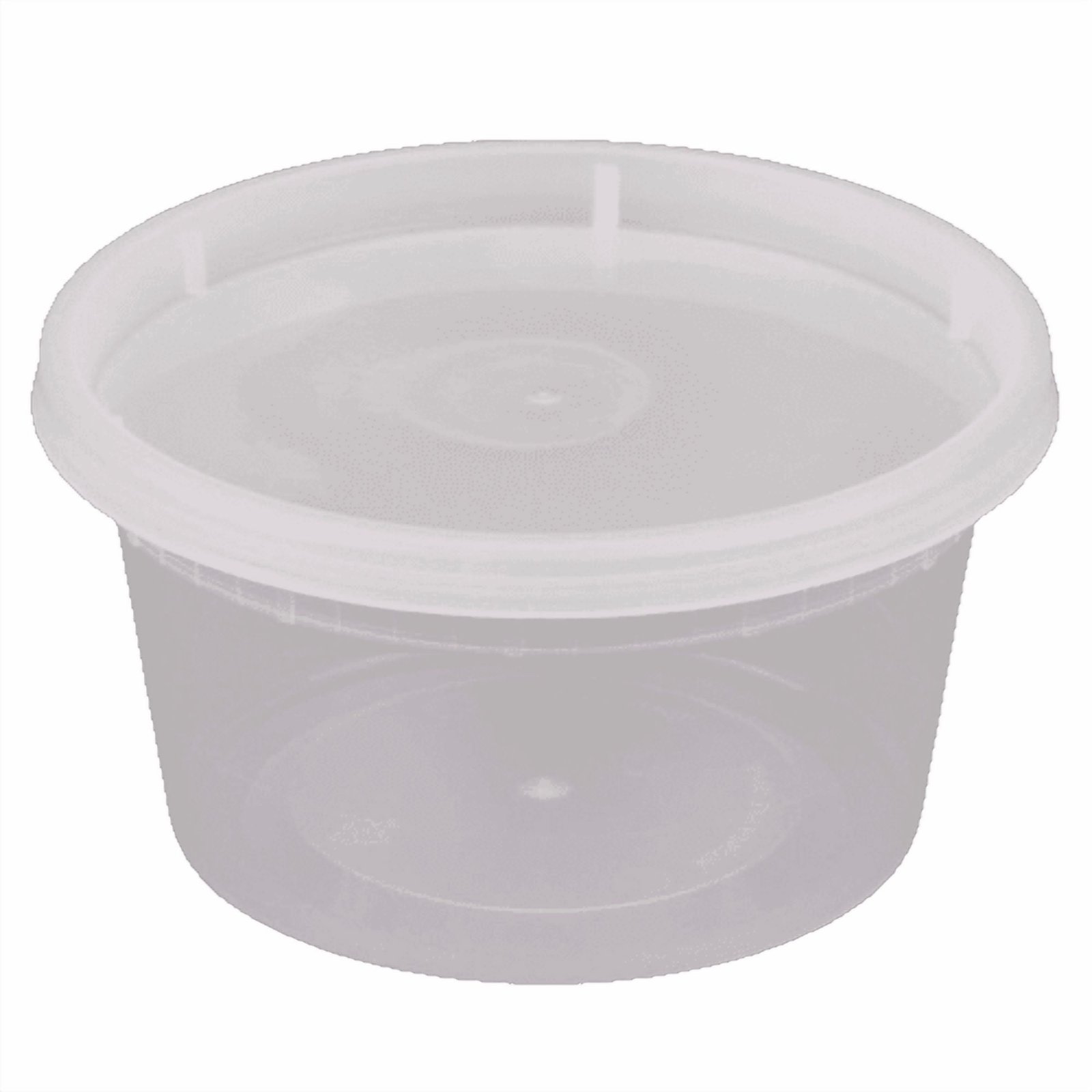 Shop Rise Heavy Duty 12 oz. Microwavable Translucent Plastic Deli Container and Lid Combo Pack - 240/Case
