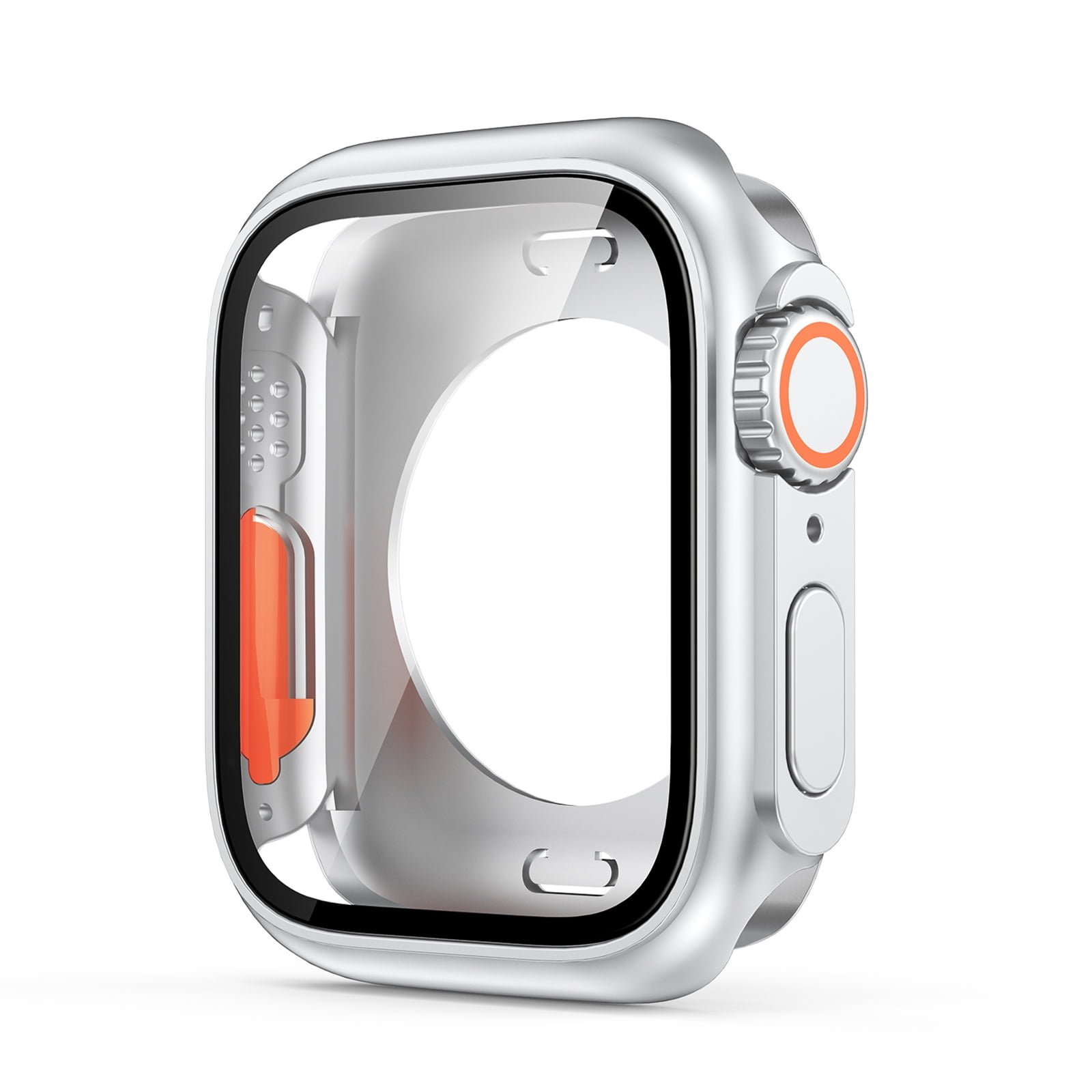 Protective Case for Apple Watch Series 10 46mm, with Build-in Tempered Glass Screen Protector Rugged Shockproof Anti-Scratch Dustproof Full Body Protective Case for Women Men, Silver