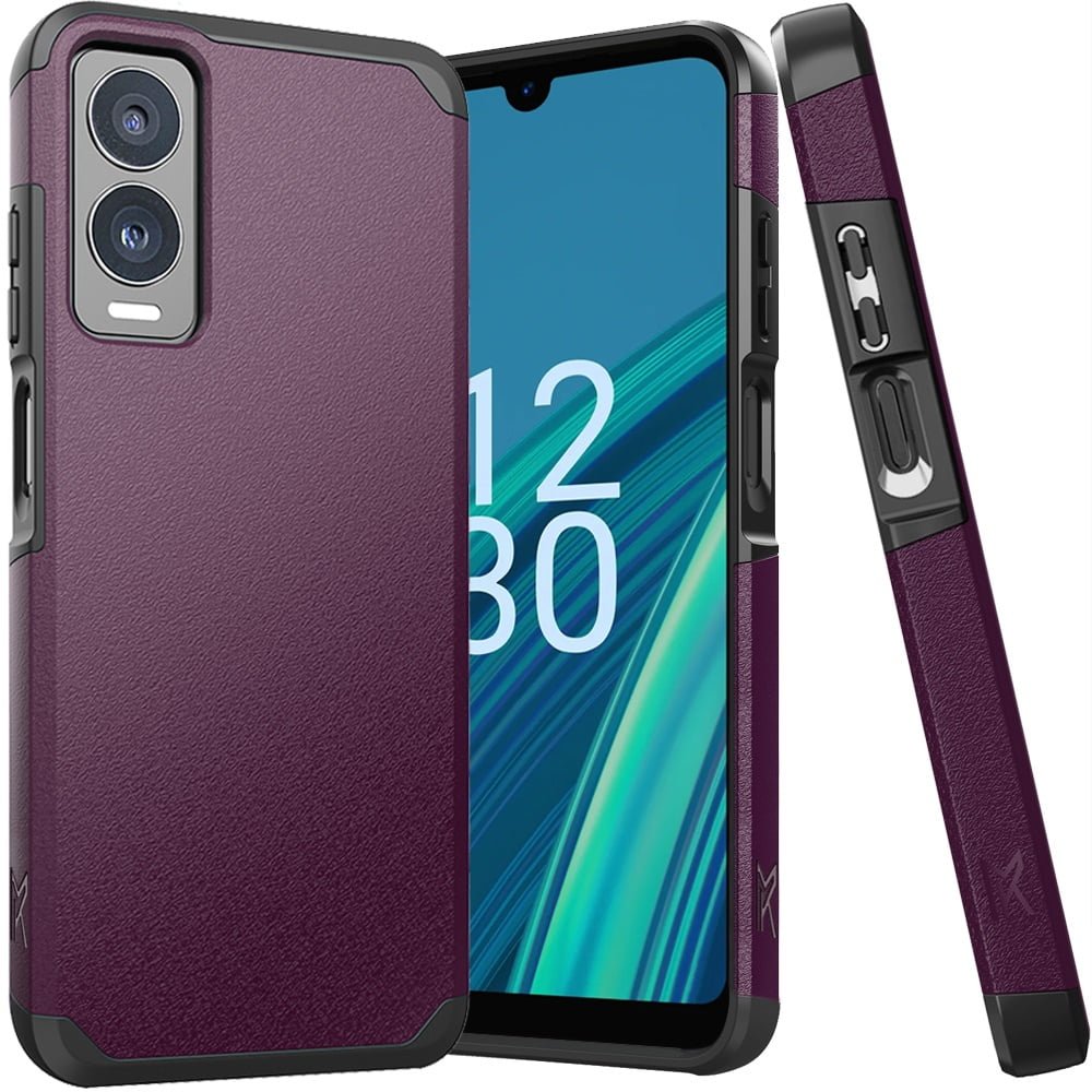 For Cricket Debut S3 Tough Strong Hybrid (Magnet Mount Friendly) - Dark Purple