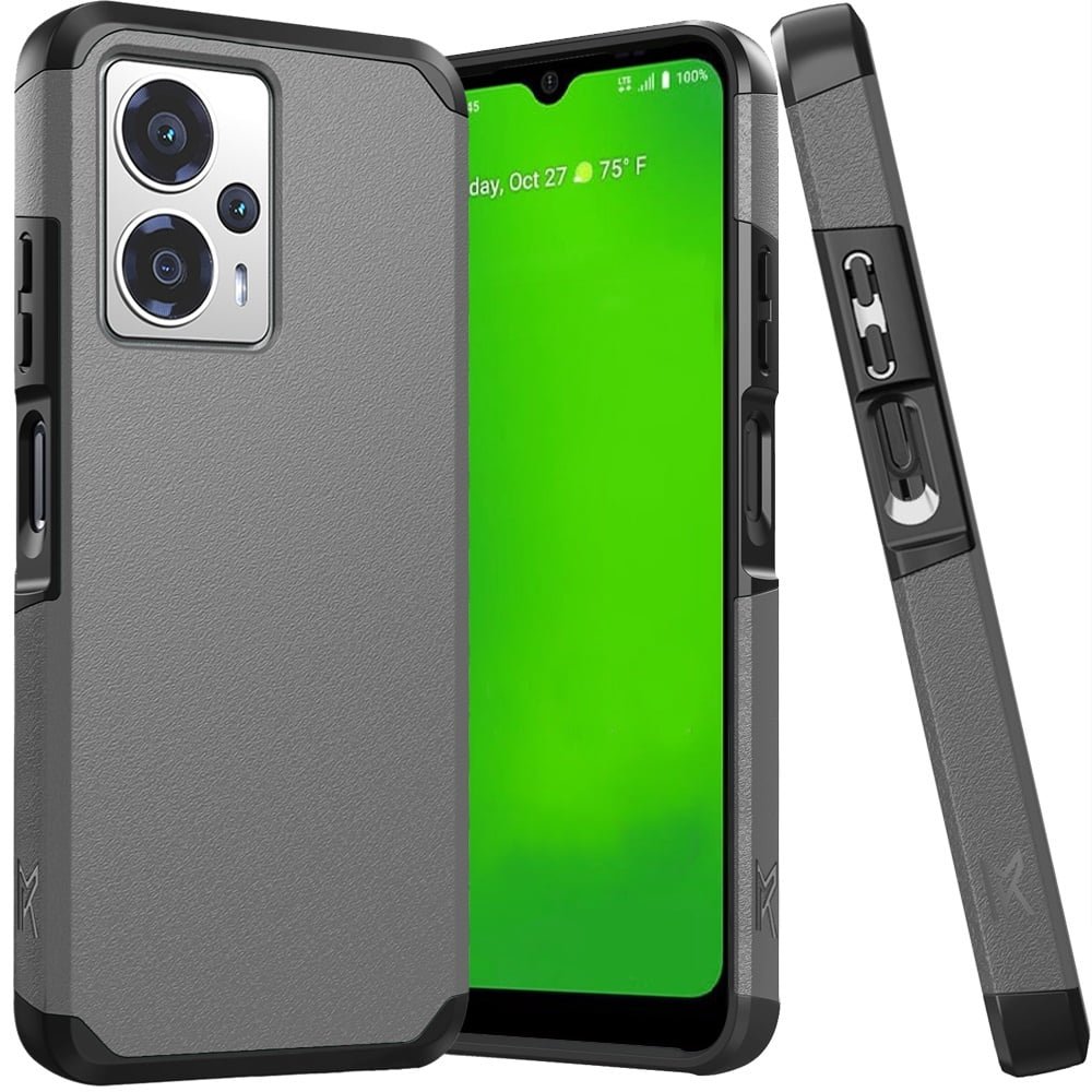 For Cricket Outlast 5G 2024 Tough Strong Hybrid (Magnet Mount Friendly) - Charcoal Grey