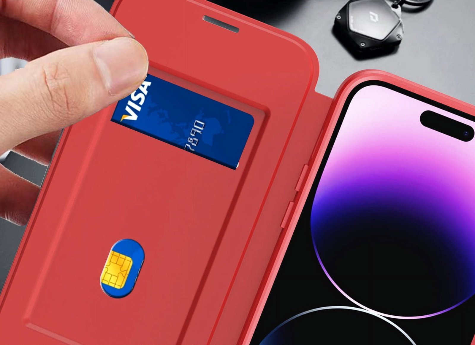 eb31640c-8b2e-4b91-99c1-f47730465144.23cc5d00ab7afd044a235e19703c4352.jpeg For iPhone 15 PRO Case Bank Card Flap Magnetic Charging Cover + 2 Tempered Glass