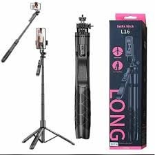 Shop L16 Long Selfie Stick with Tripod Stand for Mobile Phone, Up to 61 Inch, 4 in 1 Tripod